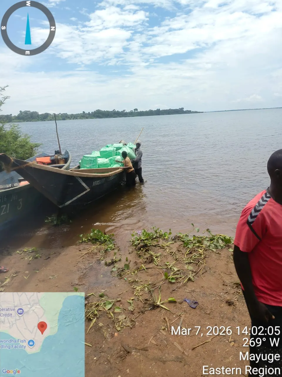 Goods loaded onto a boat for island and lakeside last-mile delivery in Eastern Uganda